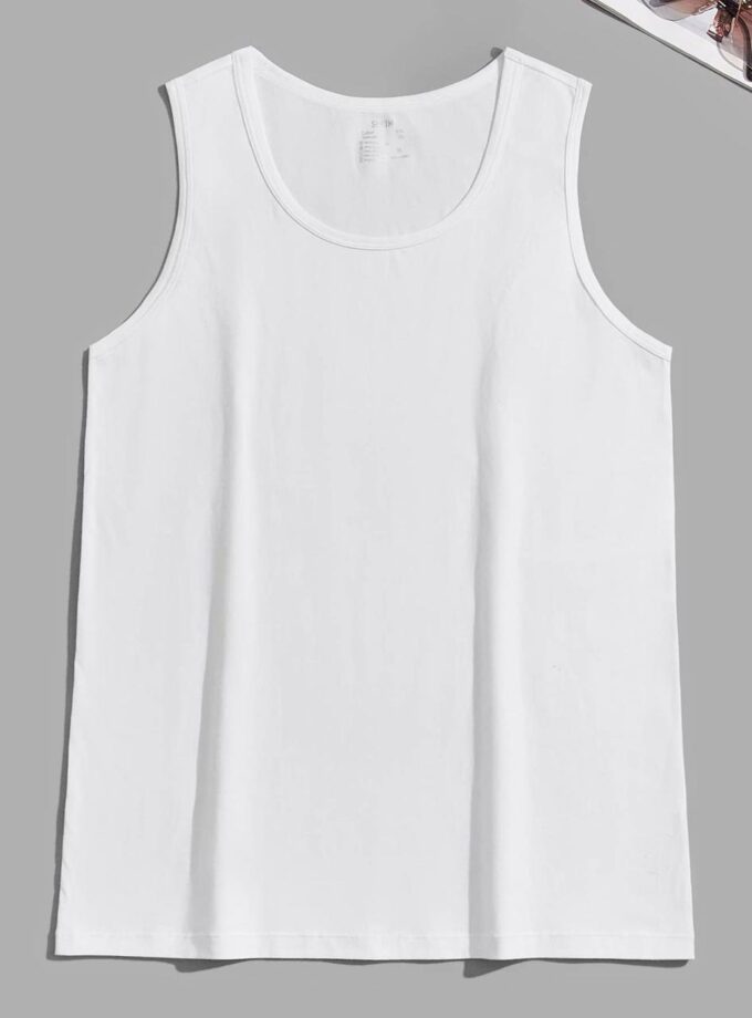 Men White Top Tank (Vest)